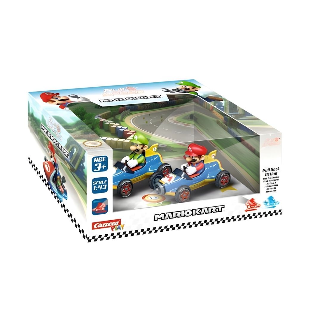 CARRERA PULL N SPEED MARIO KART MACH8 TWINPACK, Ages 3+ — Carrera
