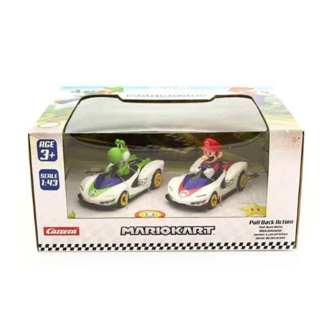 CARRERA PULL N SPEED MARIO KART P-WING TWINPACK, Ages 3+ — Carrera