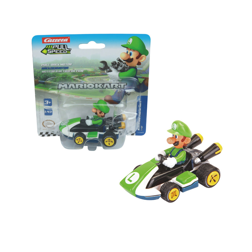 CARRERA PULL N SPEED MARIO KART 8 - LUIGI BLISTER, Ages 3+ — Carrera