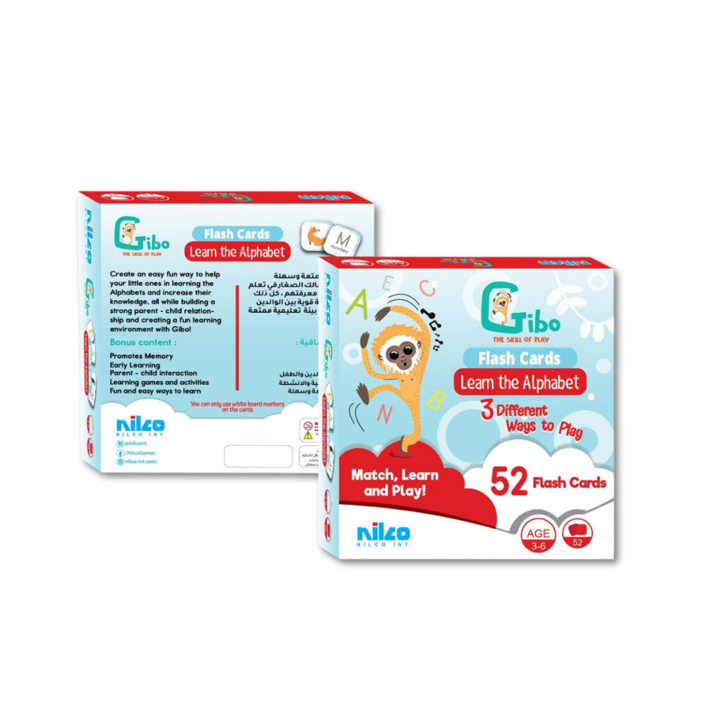 NILCO GIBO FLASH CARD LEARN TO ALPHABET, Ages 6+ — Nilco