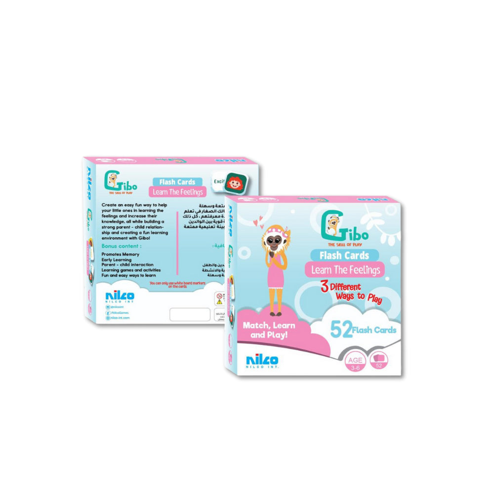 NILCO GIBO FLASH CARD LEARN TO FEELINGS, Ages 6+ — Nilco