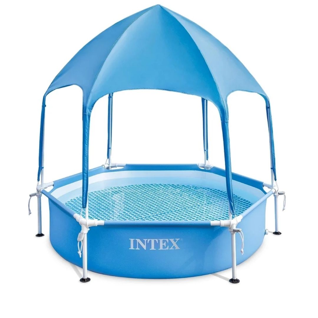 INTEX CANOPY METAL FRAME POOL, Ages 3+ — Intex