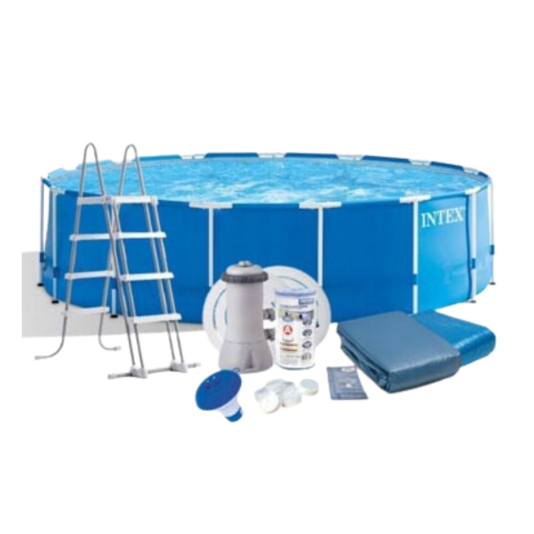 INTEX METAL FRAME POOL SET(15ft)-(457x122), Ages 6+ — Intex