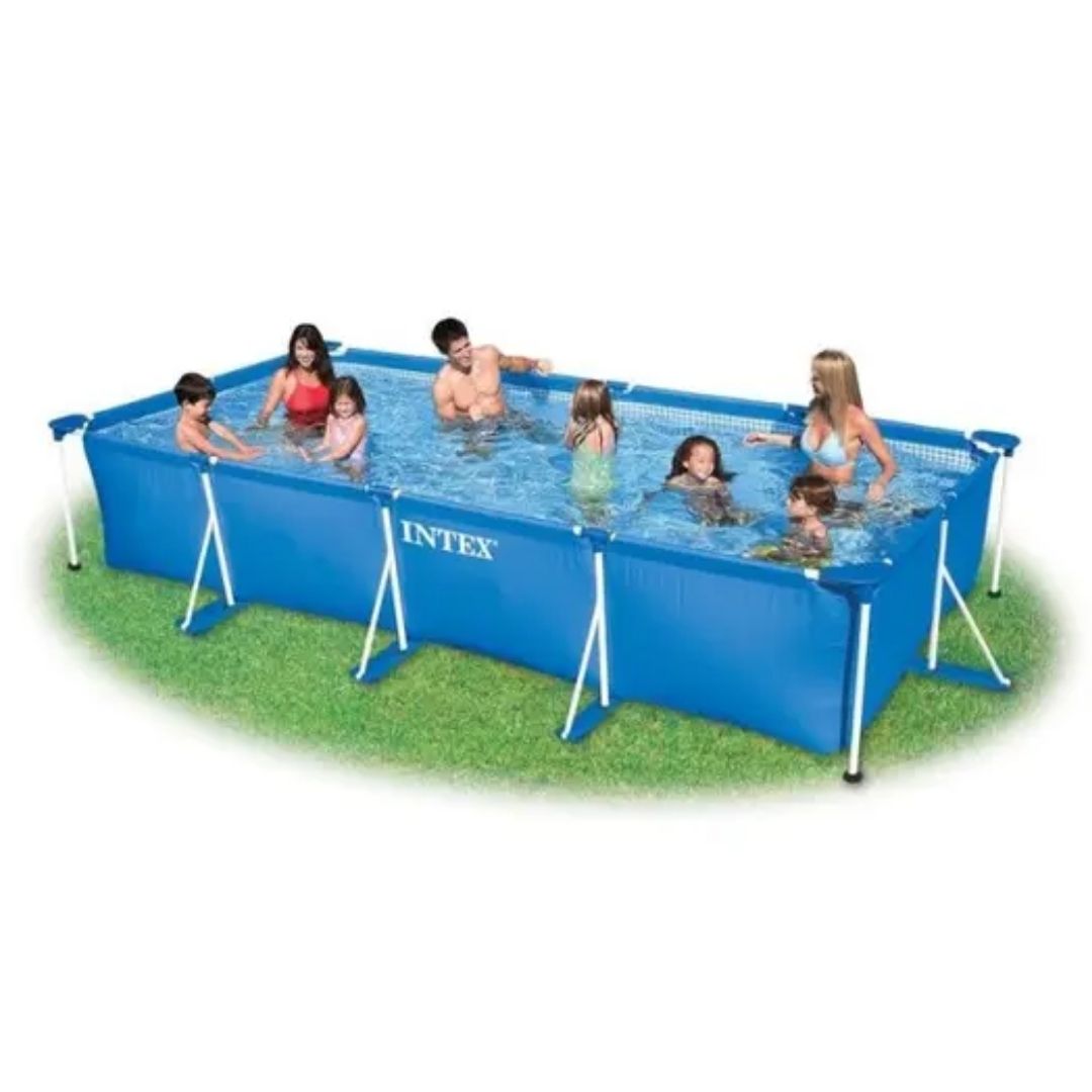 INTEX RECT.FRAMEonlyPOOL W/O PUMP(4.5x2.2x.85), Ages 6+ — Intex