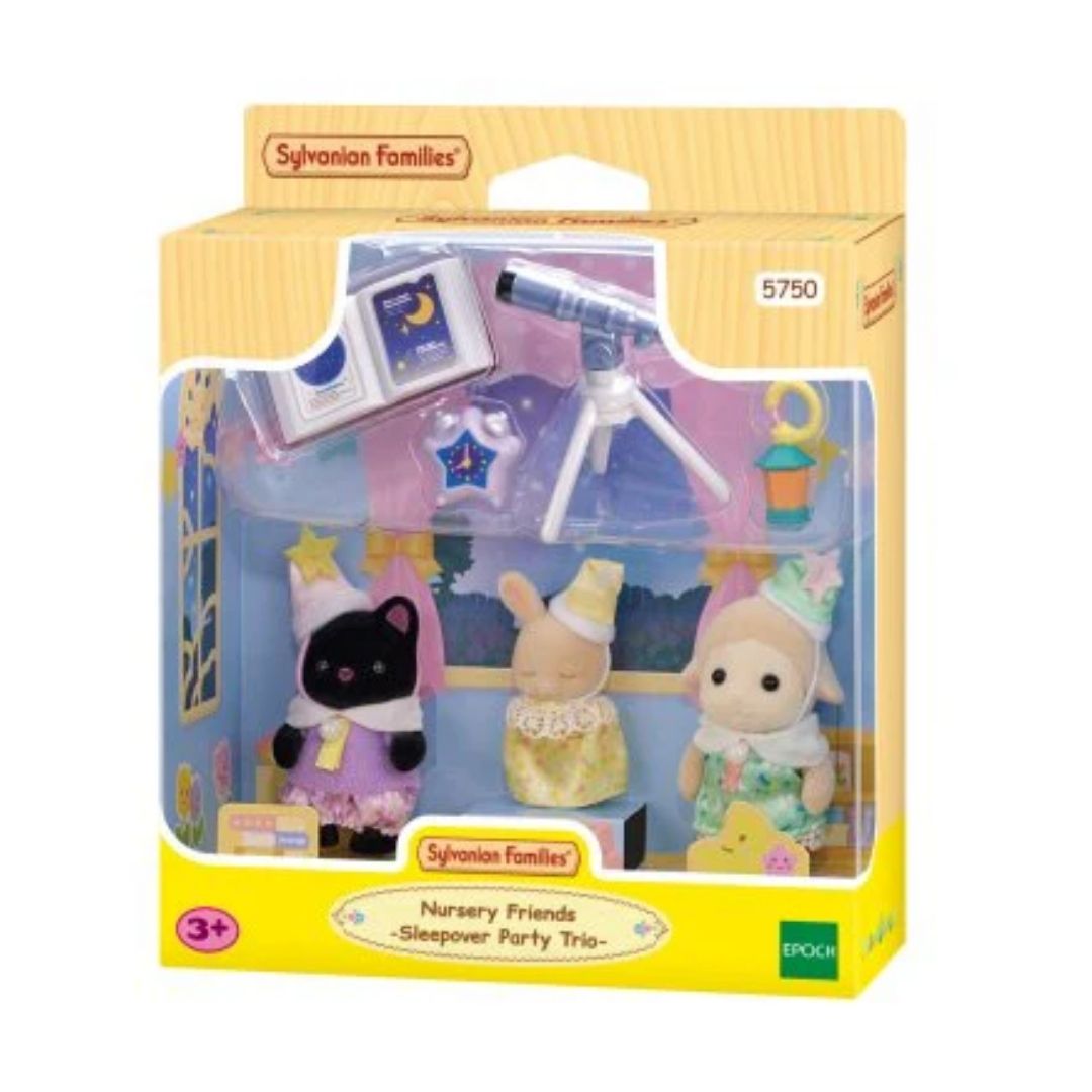 SYLVANIAN FAMILIES NURSERY FRIENDS -SLEEPOVER PARTY TRIO, Ages 3+ — Sylvanian Families