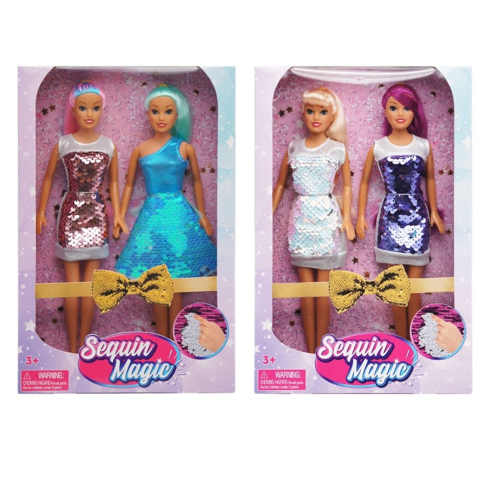 HTIC FASHION DOLL TWIN PACK SEQUIN DOLL, Ages 3+
