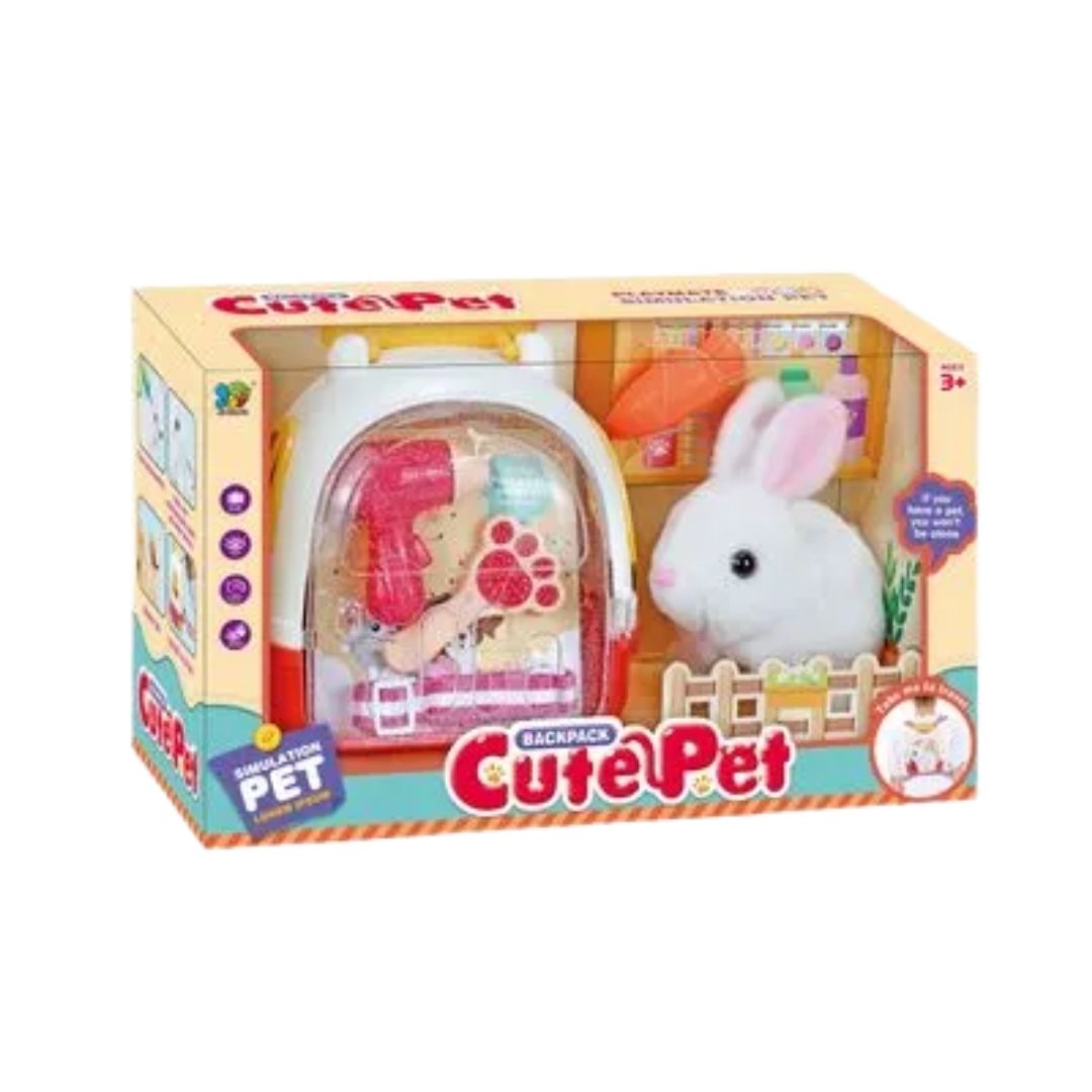 LT CUTE PET RABBIT WHITE BACKPACK, Ages 3+ — LT
