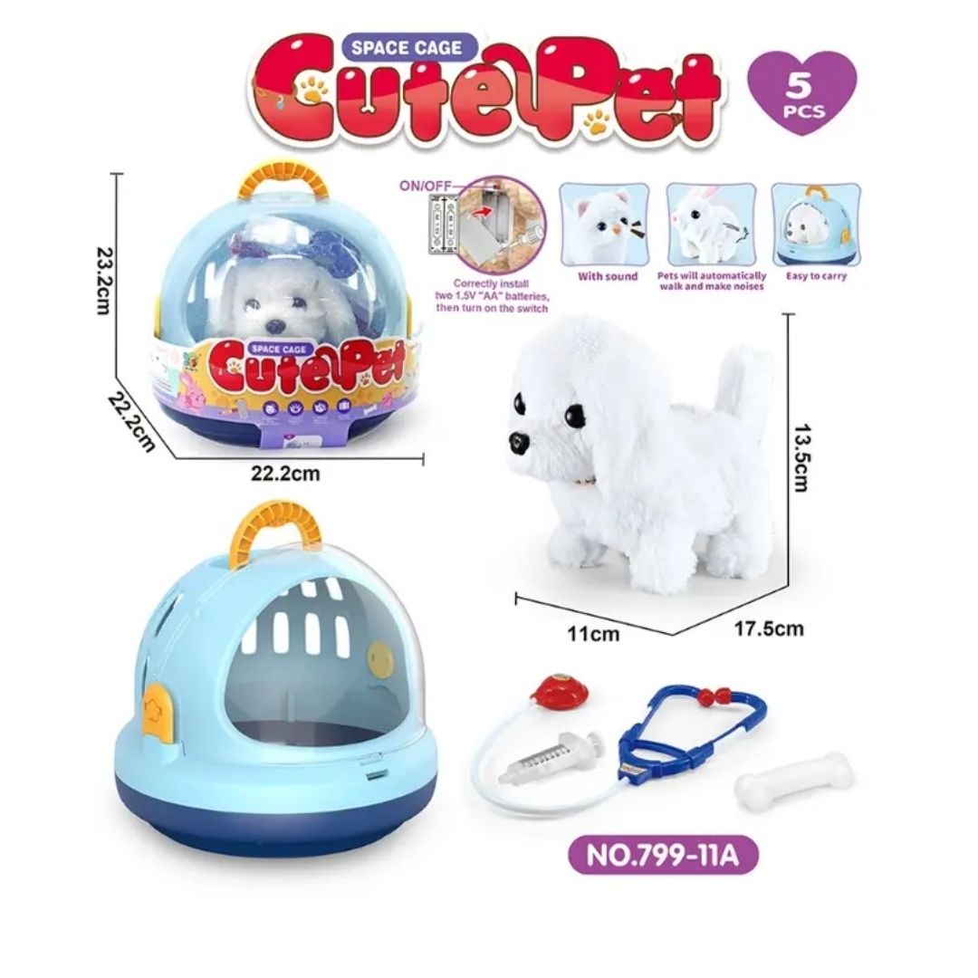 LT CUTE PET DOG WHITE SPACE CAGE, Ages 3+ — LT