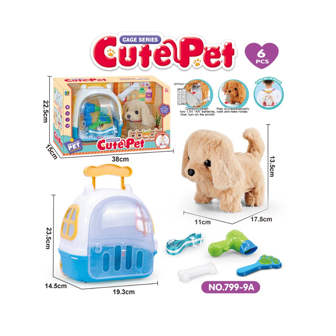 LT CUTE PET DOG BROWN BACKPACK, Ages 3+ — LT