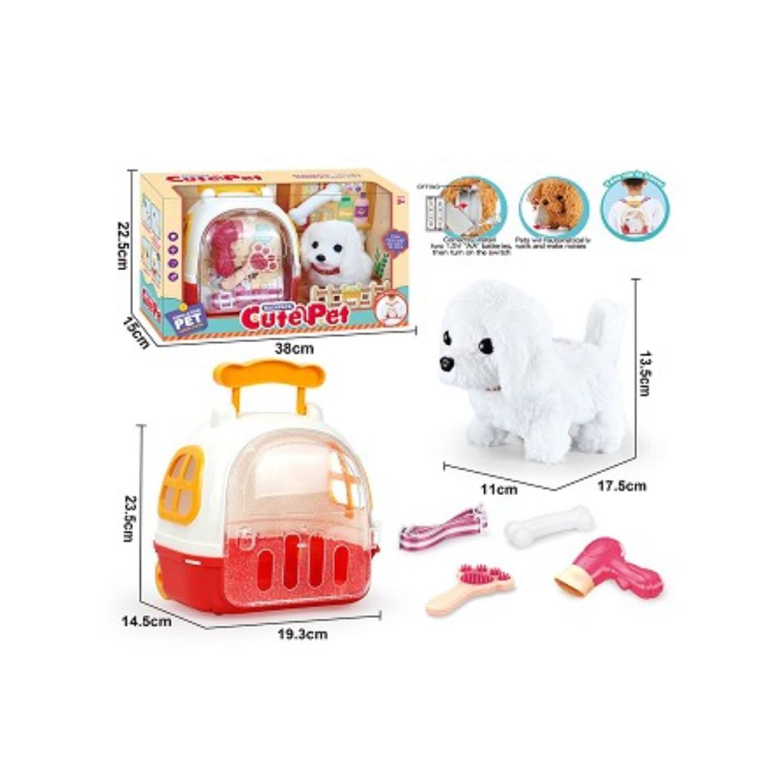 LT CUTE PET DOG WHITE BACKPACK, Ages 3+ — LT
