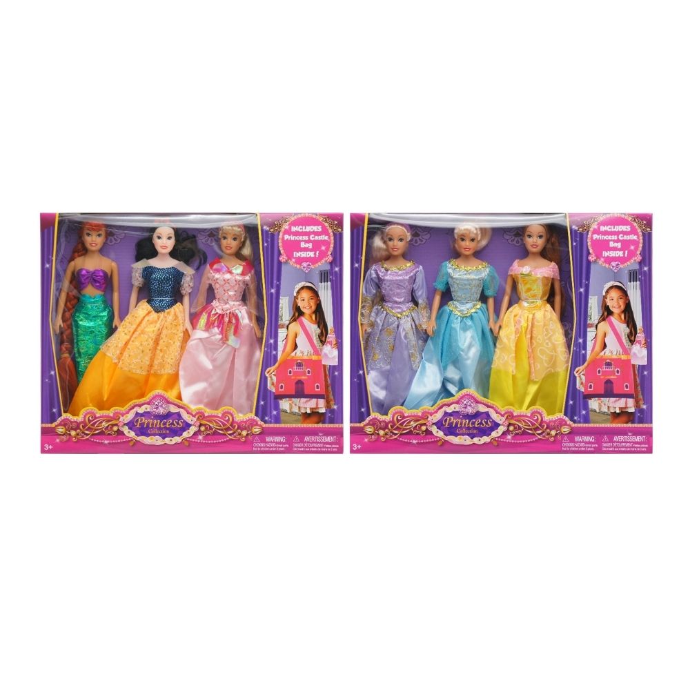 HTIC FASHION DOLL  PRINCESS CASTLE BAG W 3 ASST 29CM, Ages 3+