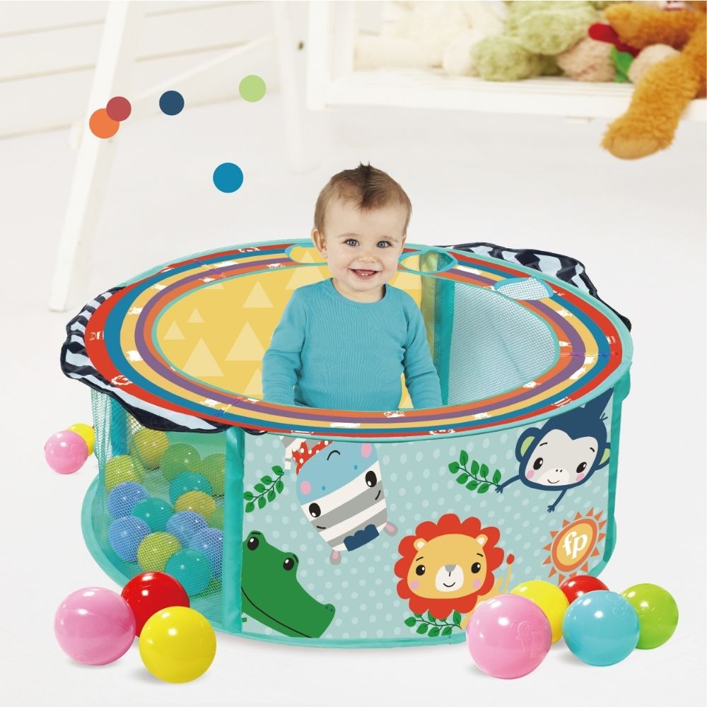 FISHER PRICE CIRCULAR BALL PIT W/25 BALLS, Ages 3M+ — Fisher-Price
