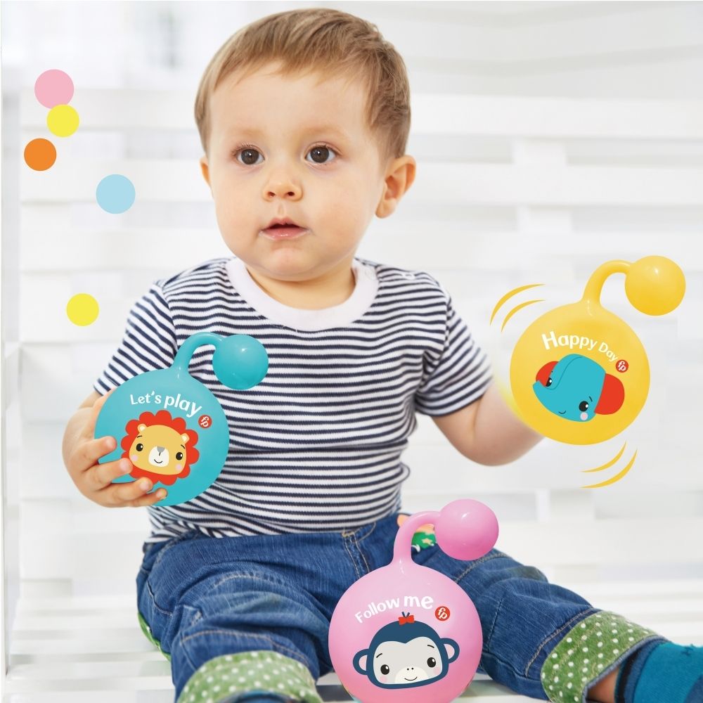 FISHER PRICE BABY RATTLE BALL 12PC DISPLAY, Ages 0+ — Fisher-Price