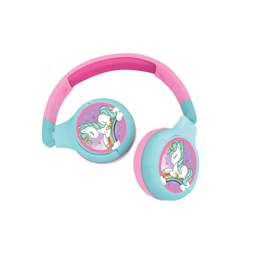 LEXIBOOK UNICORN 2 IN 1 BLUETOOTH® AND WIRED COMFORT FOLDABLE HEADPHONE, Ages 4+ — Lexibook