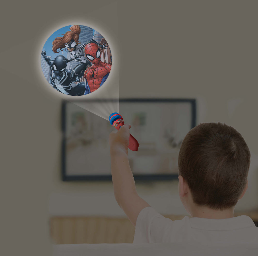 LEXIBOOK SPIDERMAN STORIES PROJECTOR AND TORCH LIGHT, Ages 3+ — Lexibook