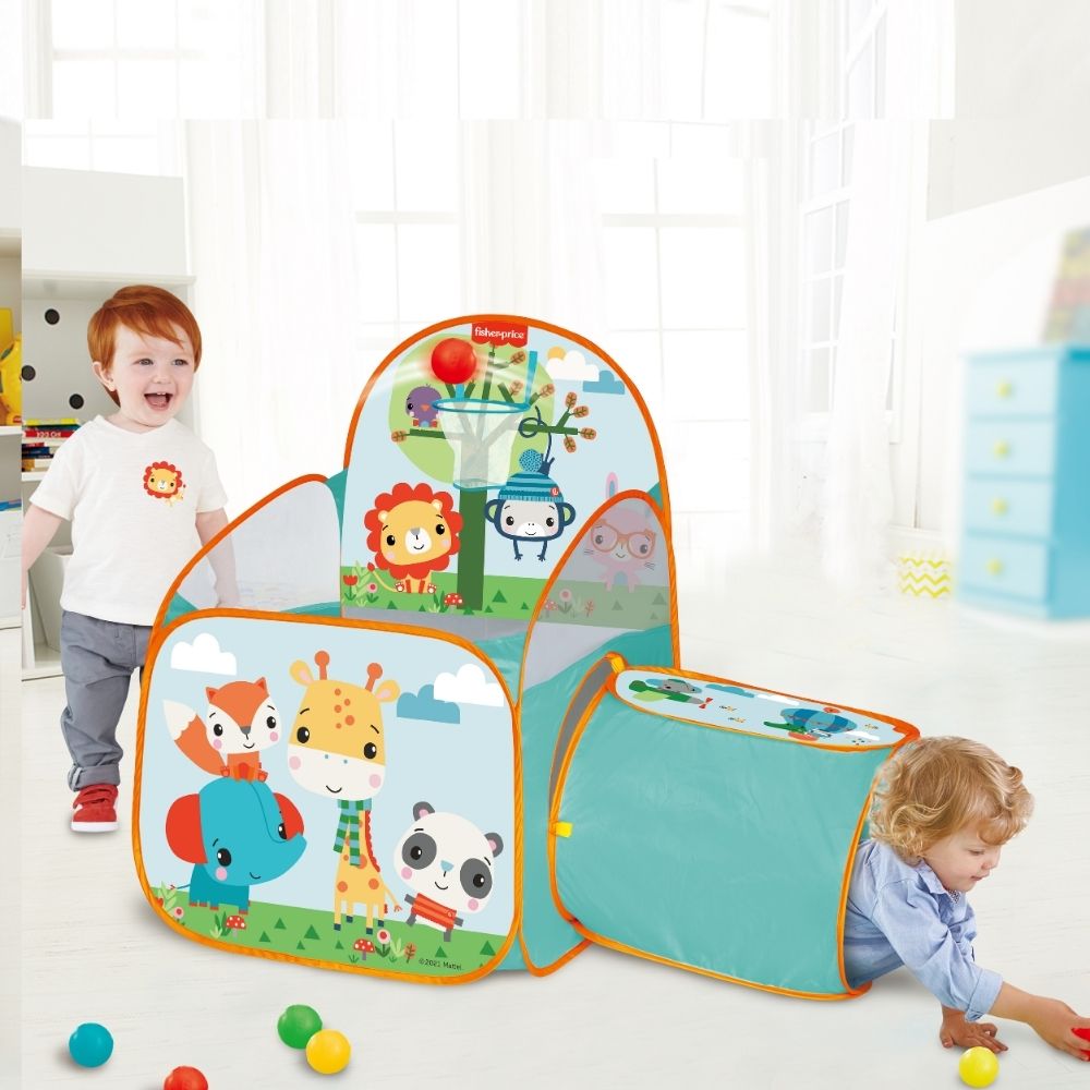 FISHER PRICE BALL PIT PLAYSET W/TUNNEL 25 BALLS, Ages 10M+ — Fisher-Price