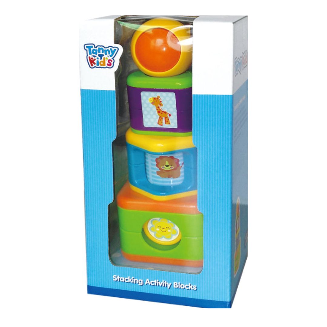 TANNY KIDS STACKING ACTIVITY BLOCKS, Ages 6M+