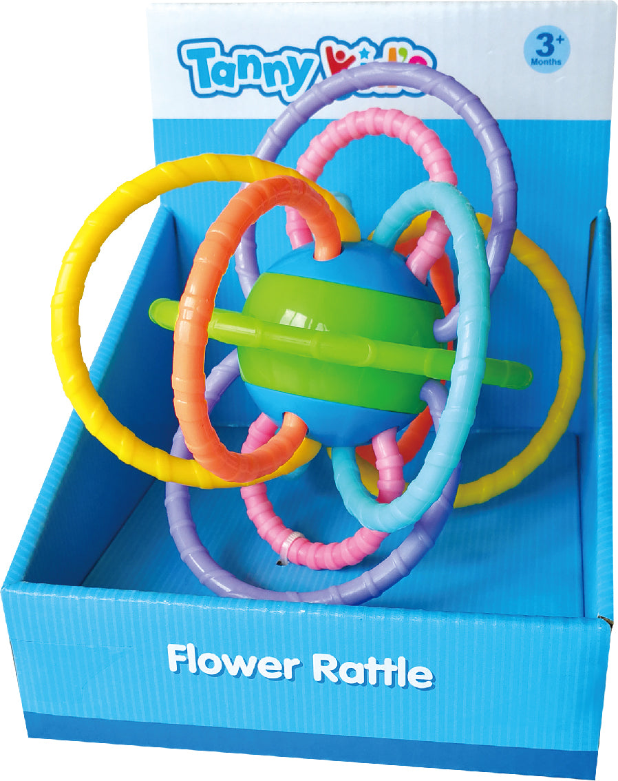 TANNY KIDS FLOWER RATTLE, Ages 3M+