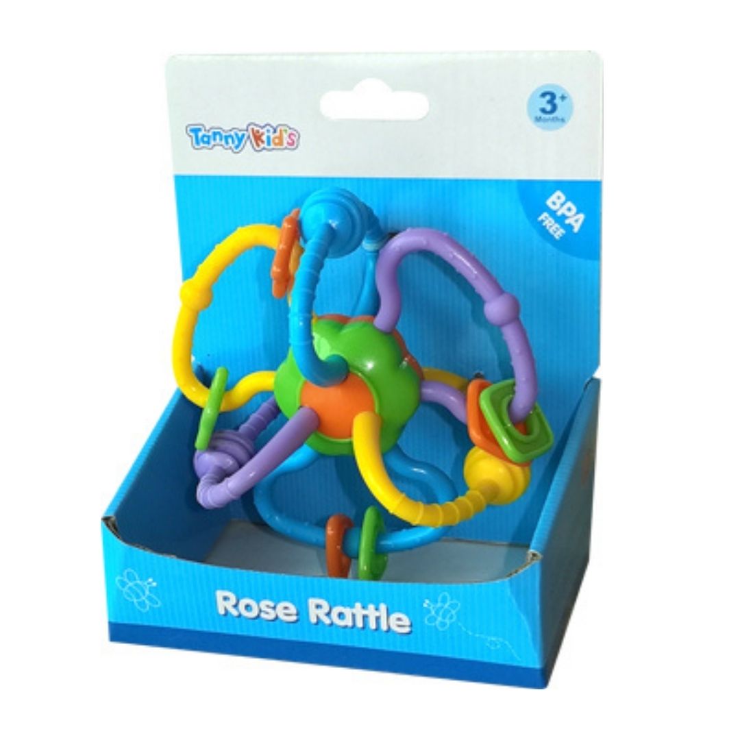 TANNY KIDS ROSE RATTLE, Ages 3M+