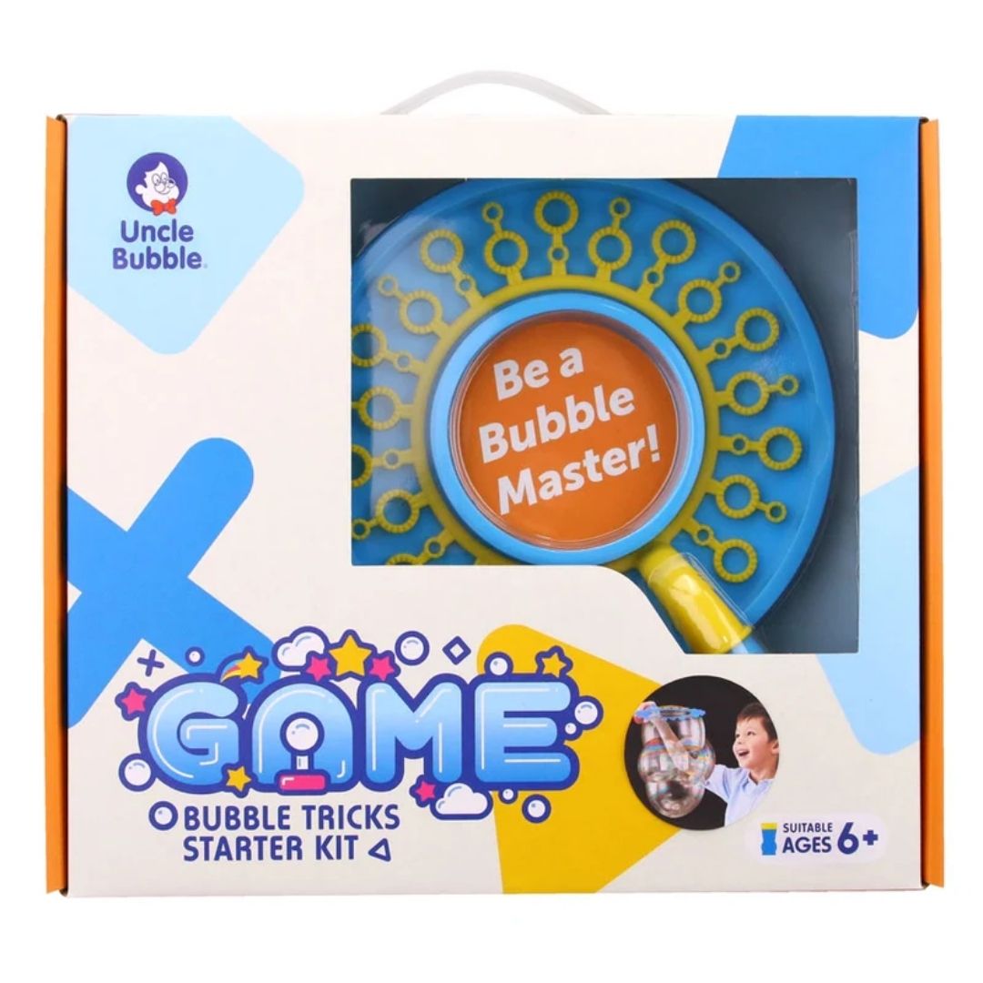 UNCLE BUBBLES GAME BUBBLE TRICKS STARTER KIT, Ages 6+