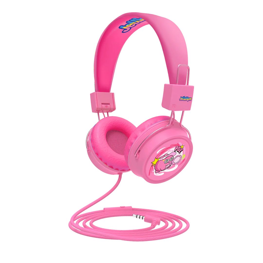 JELLIEMONS BOOMA BEATS WIRED HEADPHONES PINK, Ages 5+