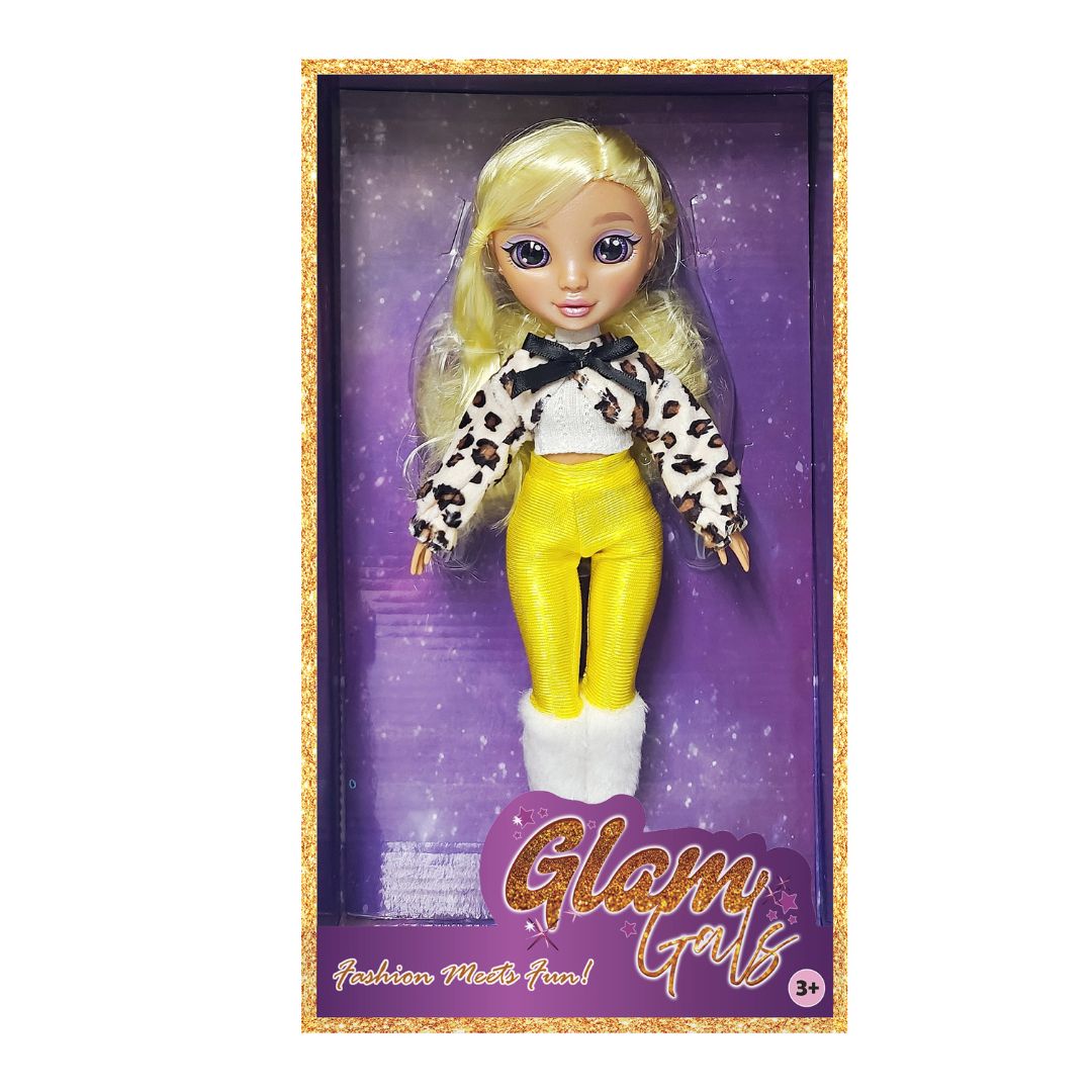 KAIWELL FASHION DOLL YELLOW POSEABLE GLAM GIRLZ 9, Ages 3+