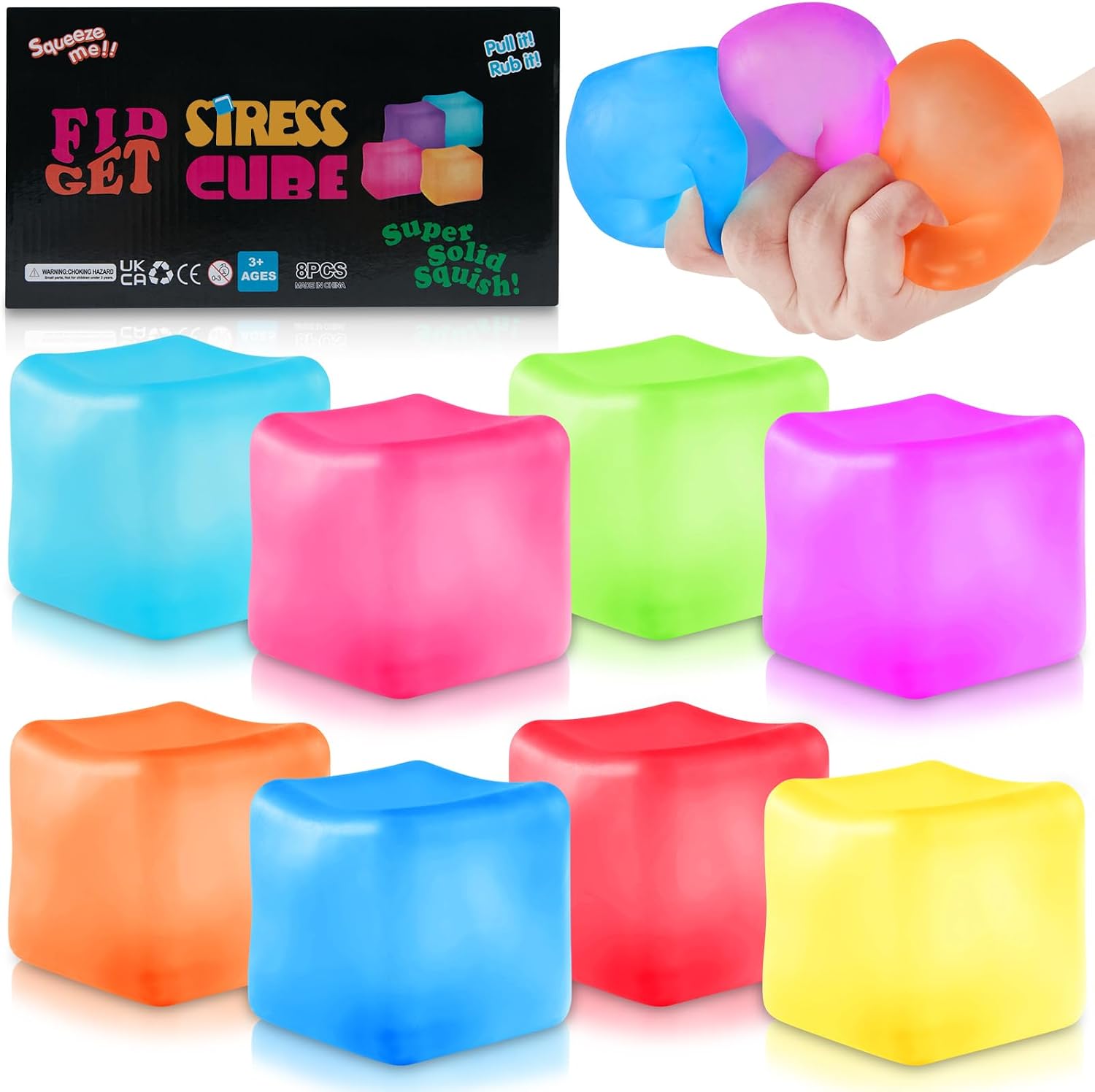 MoZkkiz Stress Cube Fidget Cube Stress Balls 8 Pcs Stress Balls — Mozkkiz
