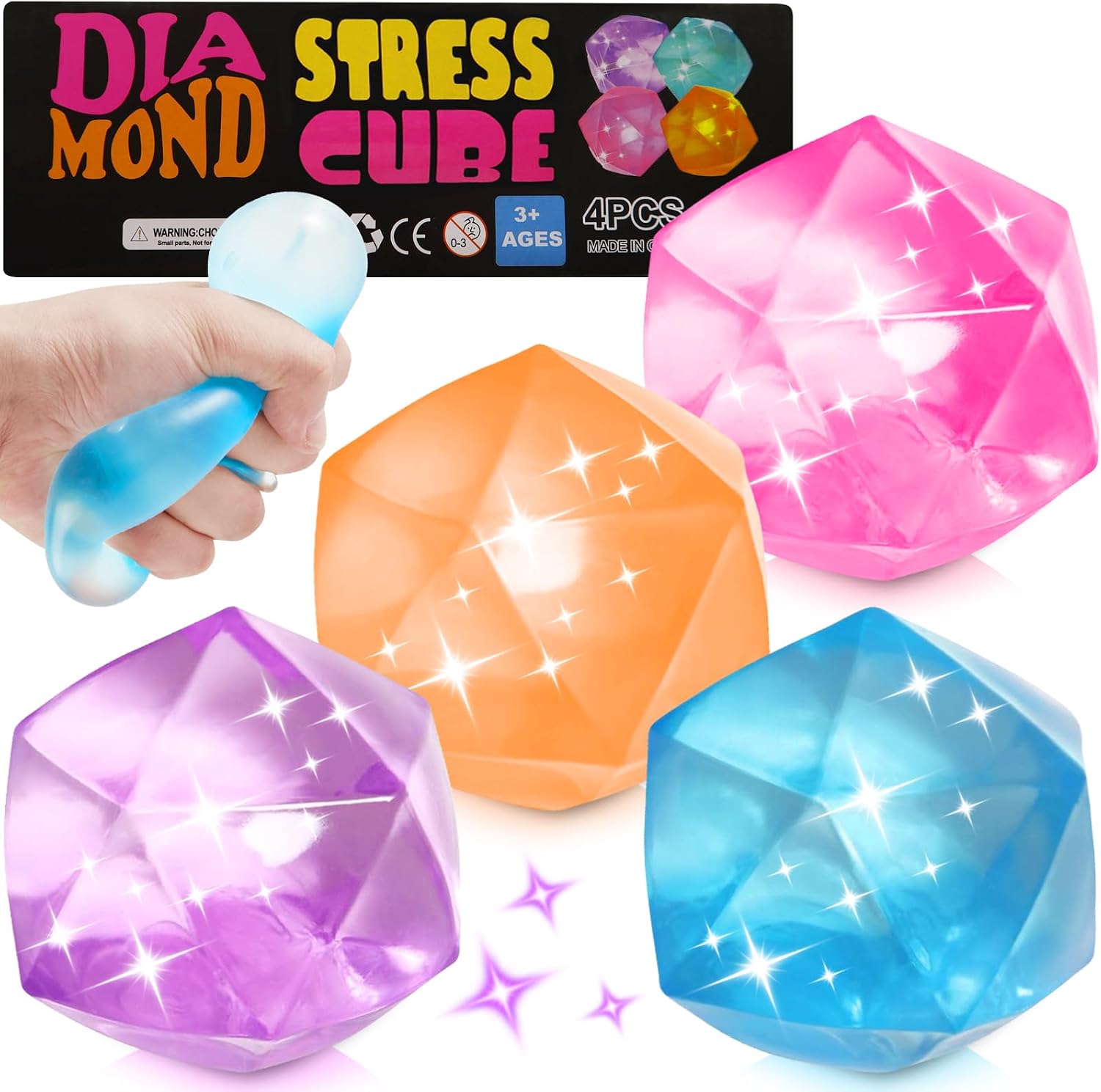 MoZkkiz Fidget Stress Balls, 4Pcs Stress Balls for Kids — Mozkkiz